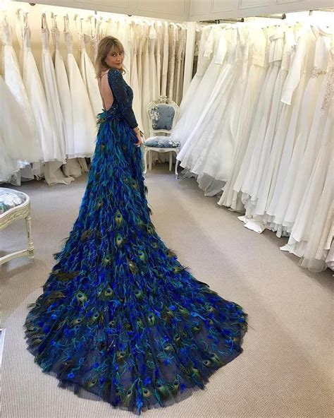 Pin By Blue Adder Gaming On Prom In 2020 Peacock Wedding Dresses