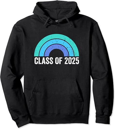 Retro Rainbow Class Of 2025 Pullover Hoodie Clothing