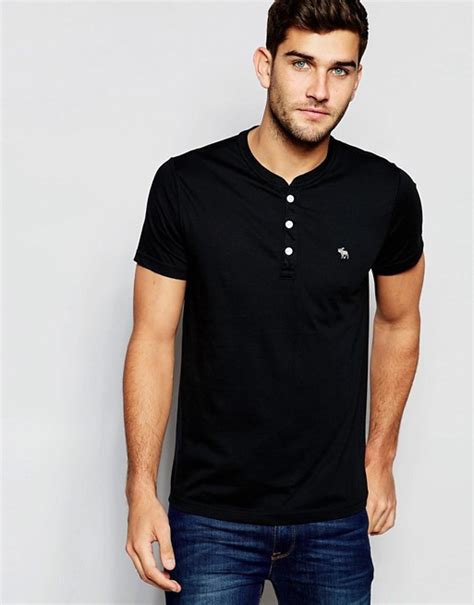 abercrombie and fitch abercrombie and fitch ss essential henley slim muscle fit