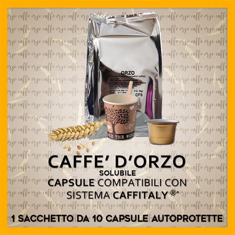 Caffe D Orzo Solubile Compatibili Caffitaly Capsule Autoprotette Caff Cialde E