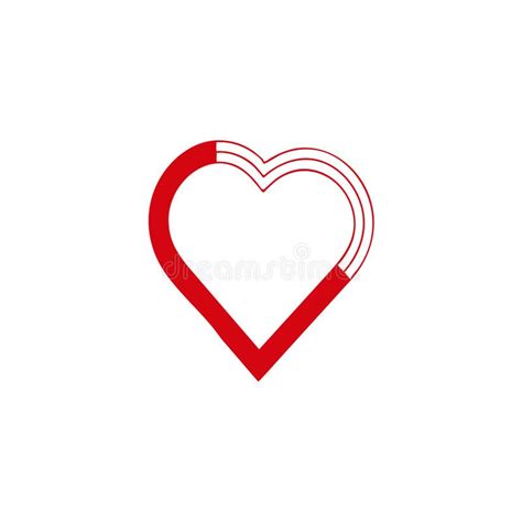Red Heart Icon Vector Love Logo Heart Line Logo Stock Vector