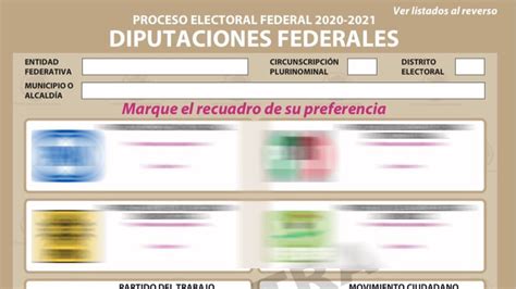 Ine Muestra Formato De Boleta Electoral Para Elegir Diputados Federales