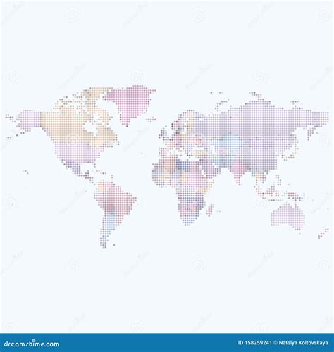 Dot World Map On White Background Vector Illustration Stock Vector