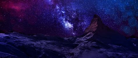Purple Night Hd Wallpaper Background Image 2560x1080