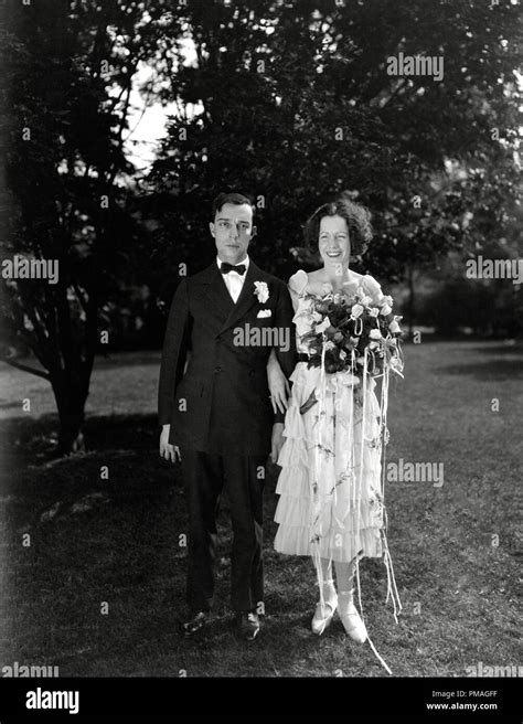 Buster Keaton And His Bride Natalie Talmadge On Their Wedding Day 1921