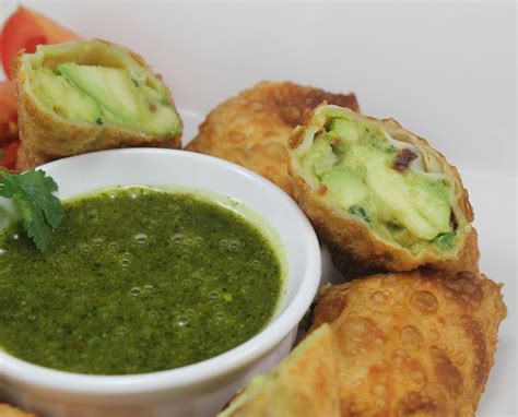 It has cilantro, sour cream, jalapeno, mayo, garlic, salt, pepper and a little lime juice. Thyme In Our Kitchen: Avocado Egg Rolls with Cilantro ...