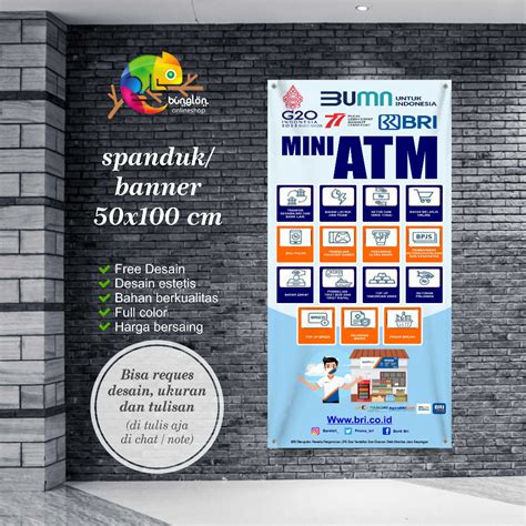 Jual Spanduk Banner Plang Mini ATM BRI Shopee Indonesia