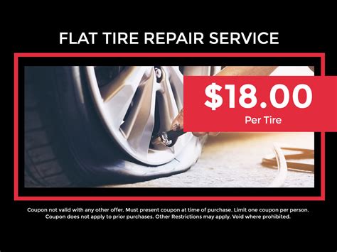 Flat Tire Repair Service Special Coupon Travers Premier Auto Service