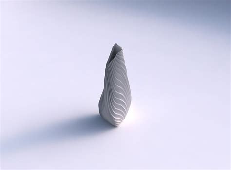 Vase Twist Puffy Tipped Triangle With Wavy Extruded Lines 3 3d Model 3d Printable Cgtrader