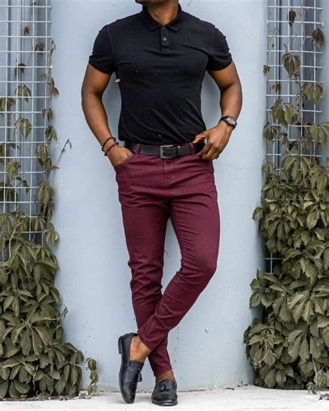 Dark Red And Maroon Pants For Guys With Shirts Combination Outfits Ideas