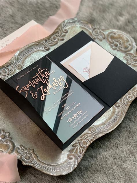 Rose Gold Wedding Invitations Black And Rose Gold Style 37 Etsy Canada