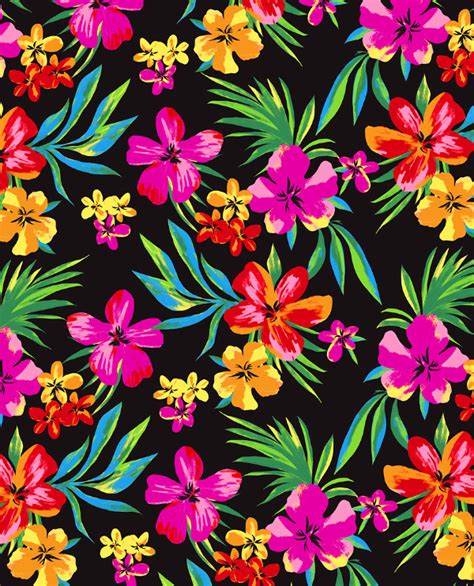 Download Tropical Floral Print Digitally Painted Hawaiian By