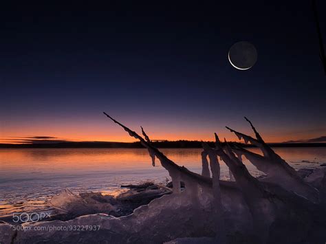 New On 500px Crescent Moon Over Ice By Creativeisland Chae H Bae