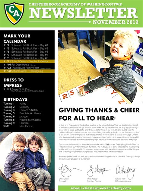 November 2019 Newsletter Chesterbrook Academy