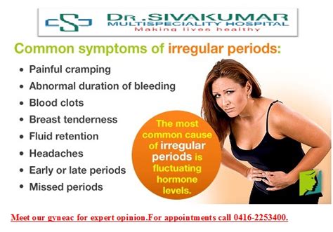 Common Symptoms Of Irregular Periods Dr Sivakumar Multispeciality Hospital