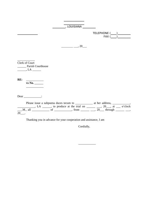 Louisiana Subpoena Form Fill Out And Sign Printable Pdf Template