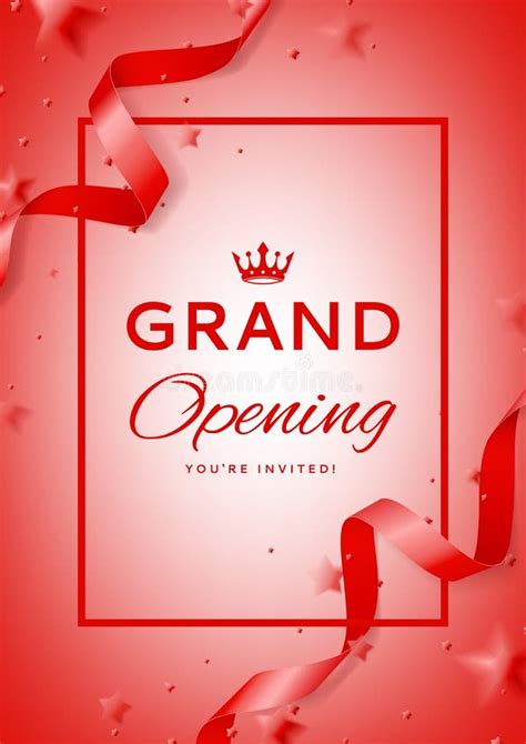 Grand Opening Banner With Curly Ribbon Scissors And Marble Background