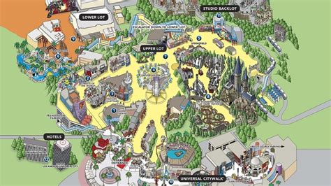 Mapa De Universal Studios Hollywood En California 