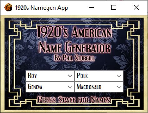 1920s American Name Generator By Nuallán