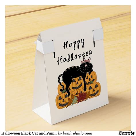 Halloween Black Cat And Pumpkins Favor Box Halloween Favors Black