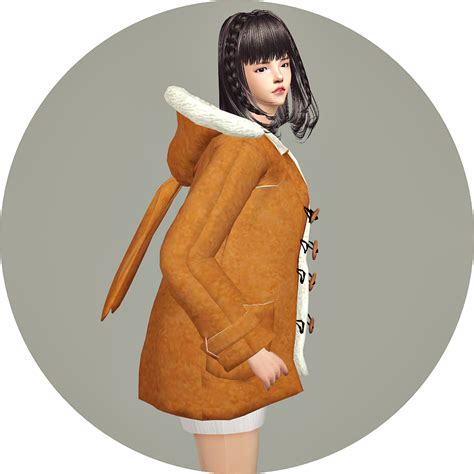 Accrabbit Hood Duffle Coat토끼 후드 더플코트여자 악세사리 의상 Sims4 Marigold