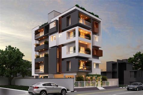 Architecture Apartment Thirunelveli Side View Facade Architecture