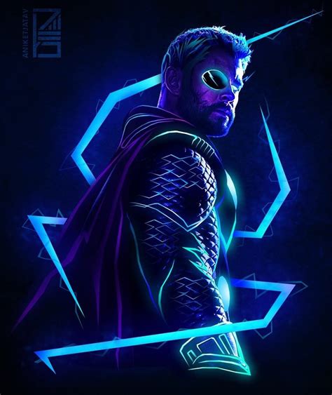 Aniket Jatav Aniketjatav Instagram 104365 Neon Avengers Artwork