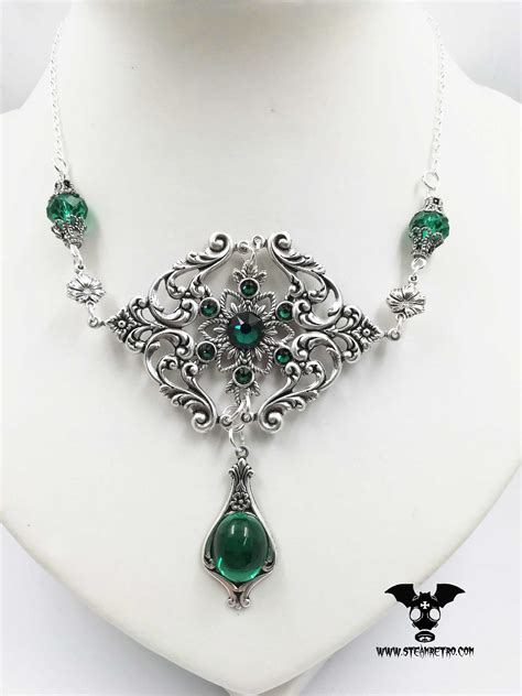 Gothic Gothic Necklace Gothic Emerald Necklace Gothic | Etsy in 2021 | Gothic victorian necklace ...