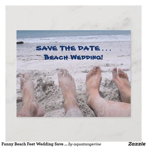 Funny Beach Feet Wedding Save The Date Card In 2021