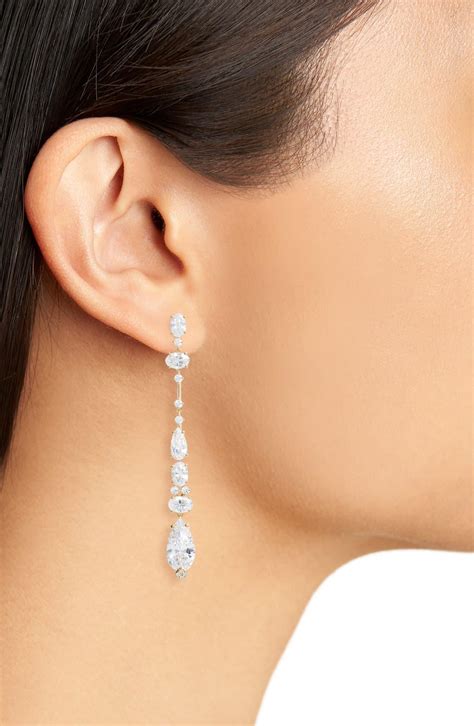 Nadri Everlasting Linear Crystal Earrings Lyst