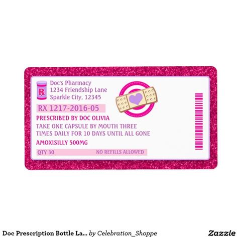 Related posts for 25 printable fake prescription labels. 17 Best images about Doc Mcstuffins Party, Doc Mcstuffins Birthday on Pinterest | Party signs ...