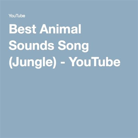 Best Animal Sounds Song Jungle Sound Song Animal Sounds Songs