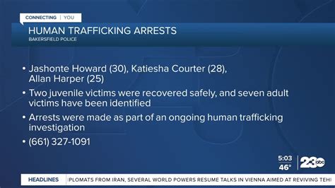 bakersfield police department arrest residents on human trafficking charges