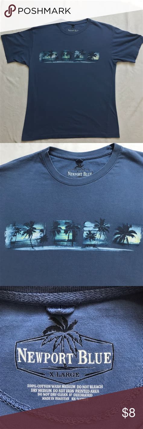 Newport Blue Size Xl Blue Graphic T Shirt Newport Blue Shirts Blue