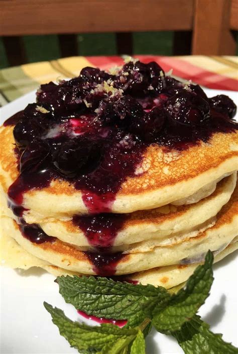 Fresh Blueberry Pancakes With Blueberry Syrup Norines Nest