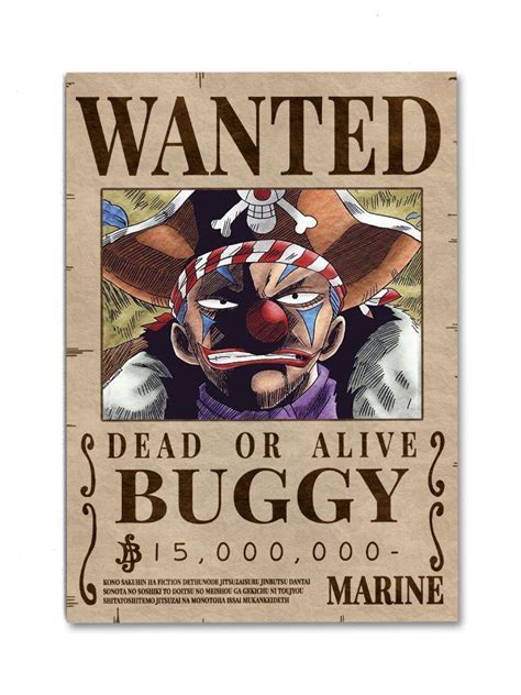Buggy Clown Wanted Bounty Poster Comicsense Senpaicart