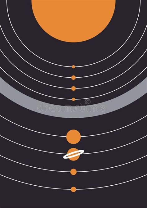 Vertical Illustration Of The Solar System Planets Stock Illustration