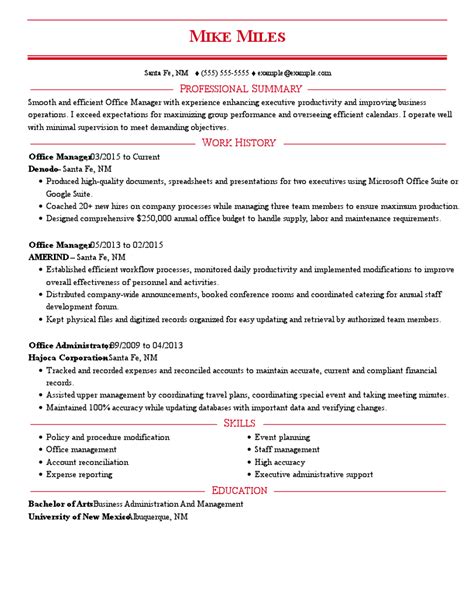 Office Manager Resume Example Tips Myperfectresume