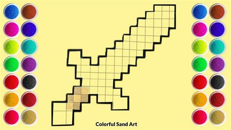 Sand Painting Art How To Draw Minecraft Sword Youtube