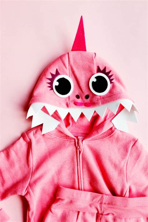 Pink Diy Baby Shark Costume With A Hoodie See Kate Sew