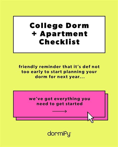 College Dorm And Apartment Checklist Dorm College Dorm Apartment Checklist