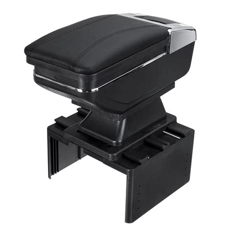 Car Armrest Center Console Storage Box Cushion Rotatable Pu Leather Universal Sale