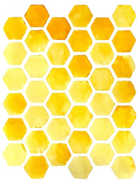 Watercolour Honeycomb Art Print By Zoa