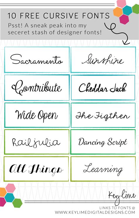 Pin by Stacey Hamm on Fonts in 2020 | Free cursive fonts, Cursive fonts, Scrapbook fonts