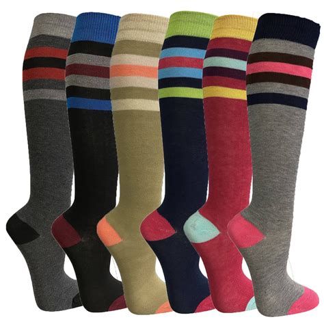 Womens Casual Knee High Socks Patterned Colors Fashion Socks Peace