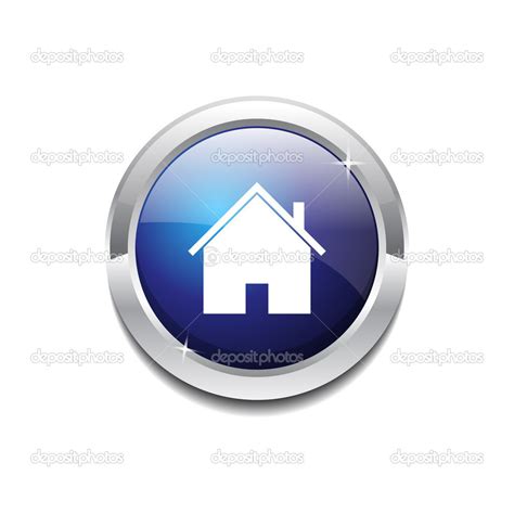 Icono Del Botón Inicio Circular Azul Vector Web — Archivo Imágenes