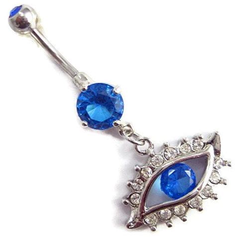 Evil Eye Body Jewelry Blue Eye Belly Button Ring Whiteblue Jem Silver Piercing Accessary 316l