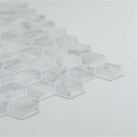 Nh2359 Hexagon Marble Peel And Stick Backsplash Tiles By In Home