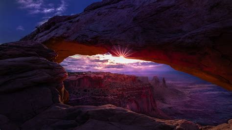 Rock Cave Coast Black White Clouds Blue Sky During Sunset Hd Nature