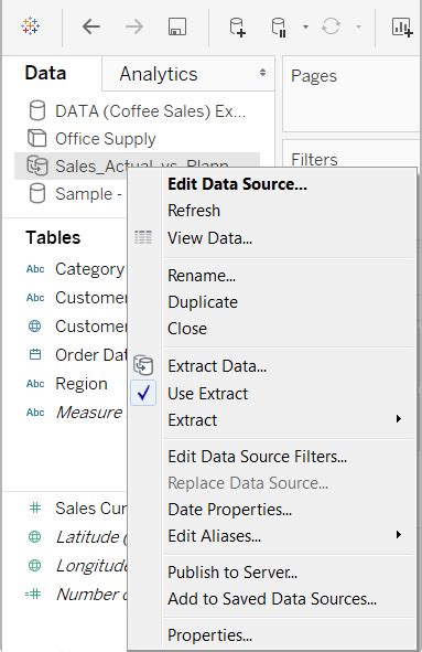 Navigating Data Sources In The Data Pane Tableau
